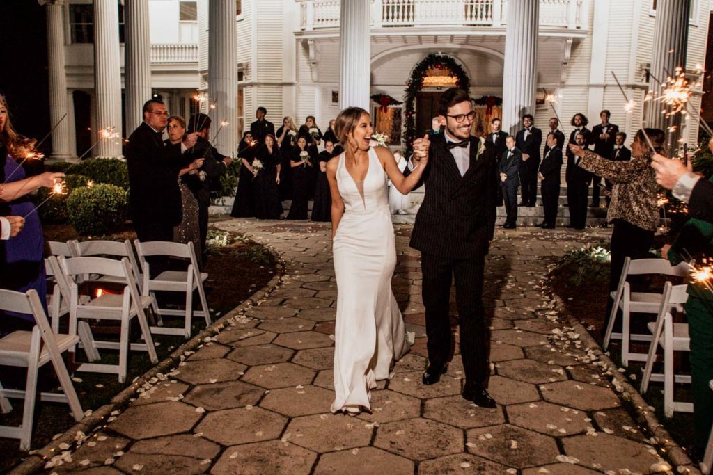 wedding exit with sparklers