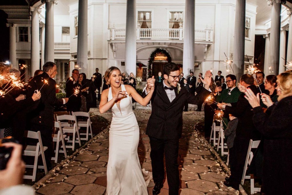 wedding exit with sparklers