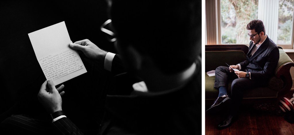 Wedding Photographers velas Studio-10 groom reading vows