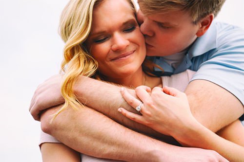 engaged couple with beautiful ring