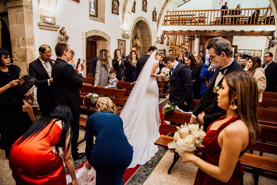 Bride and groom exit