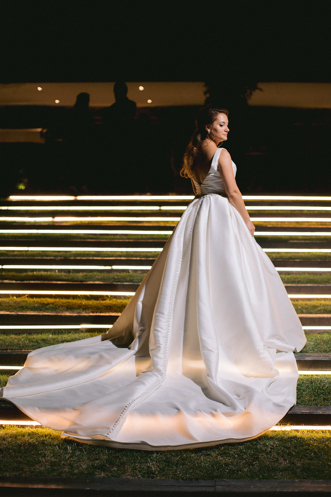 novia con vestido rosa clara