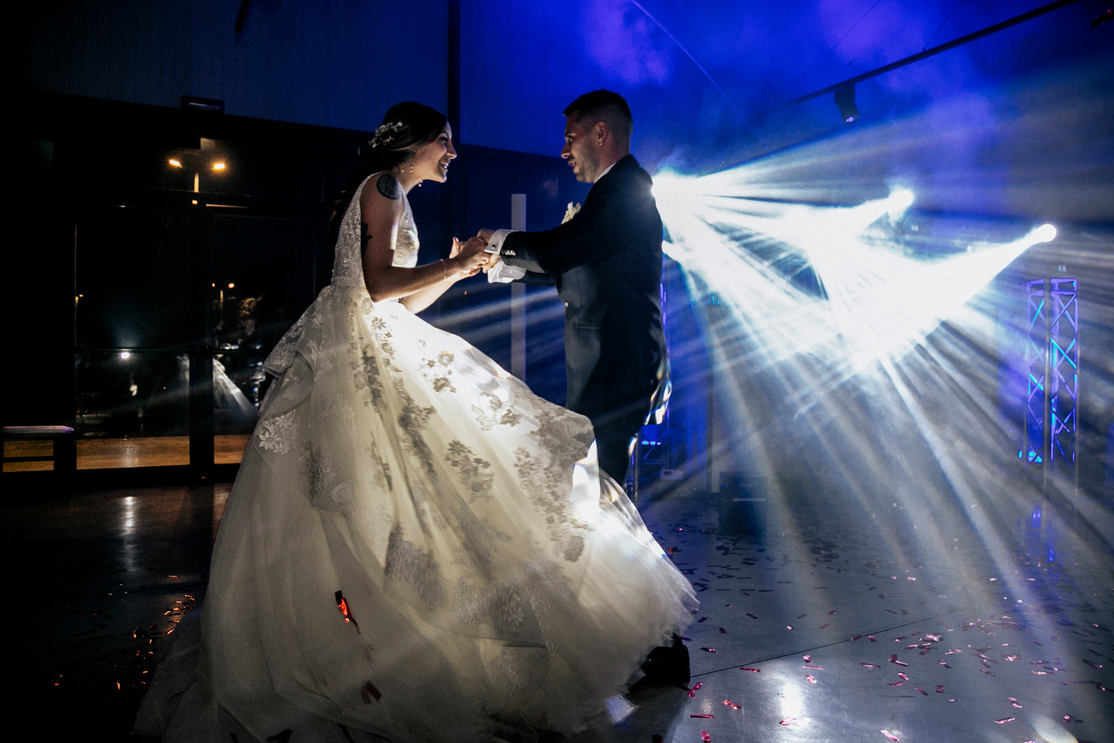 baile de los novios en Pabellón acristalado, Ligüerre Resort