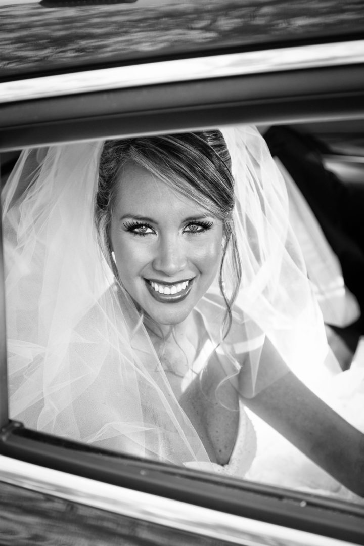 Beautiful Bride portrait bw