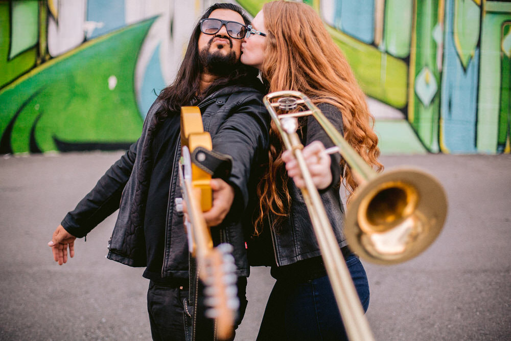 engagement session with musicians