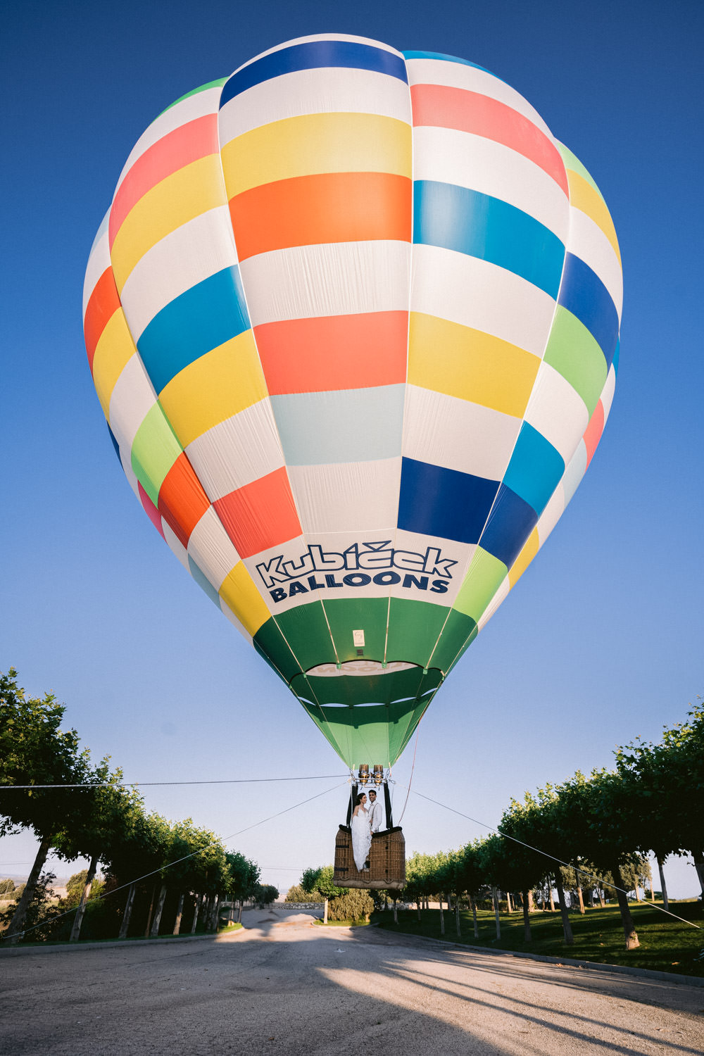 pareja en globo aerostático en Madrid