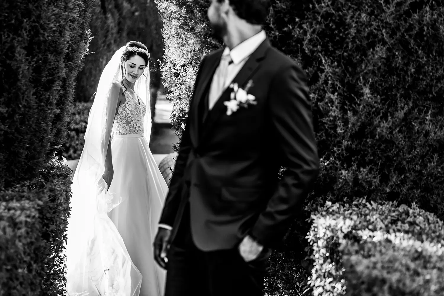 bride and groom in Madrid