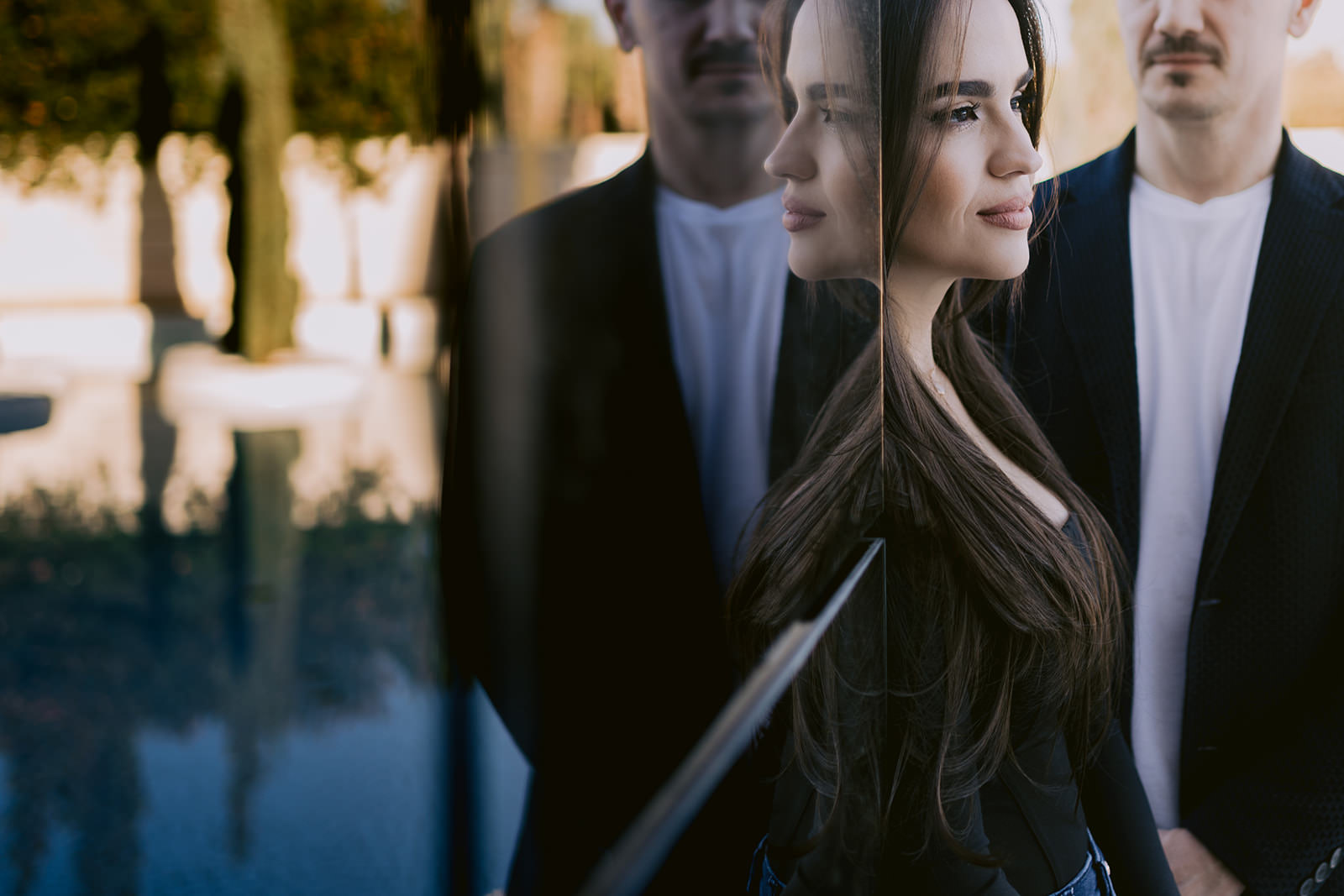 reflection couple portrait