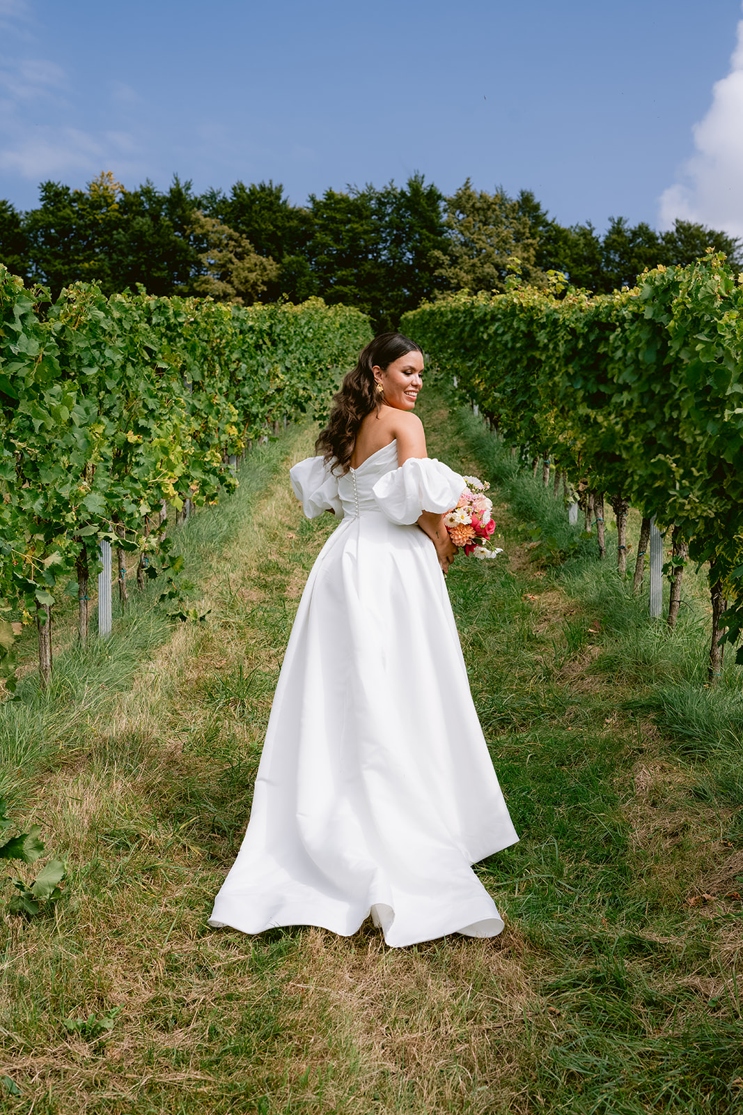 Beautiful bride portrait on an Austrian vineyard