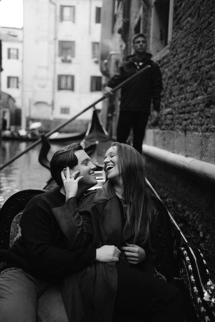 Couple in Venice during engagement session