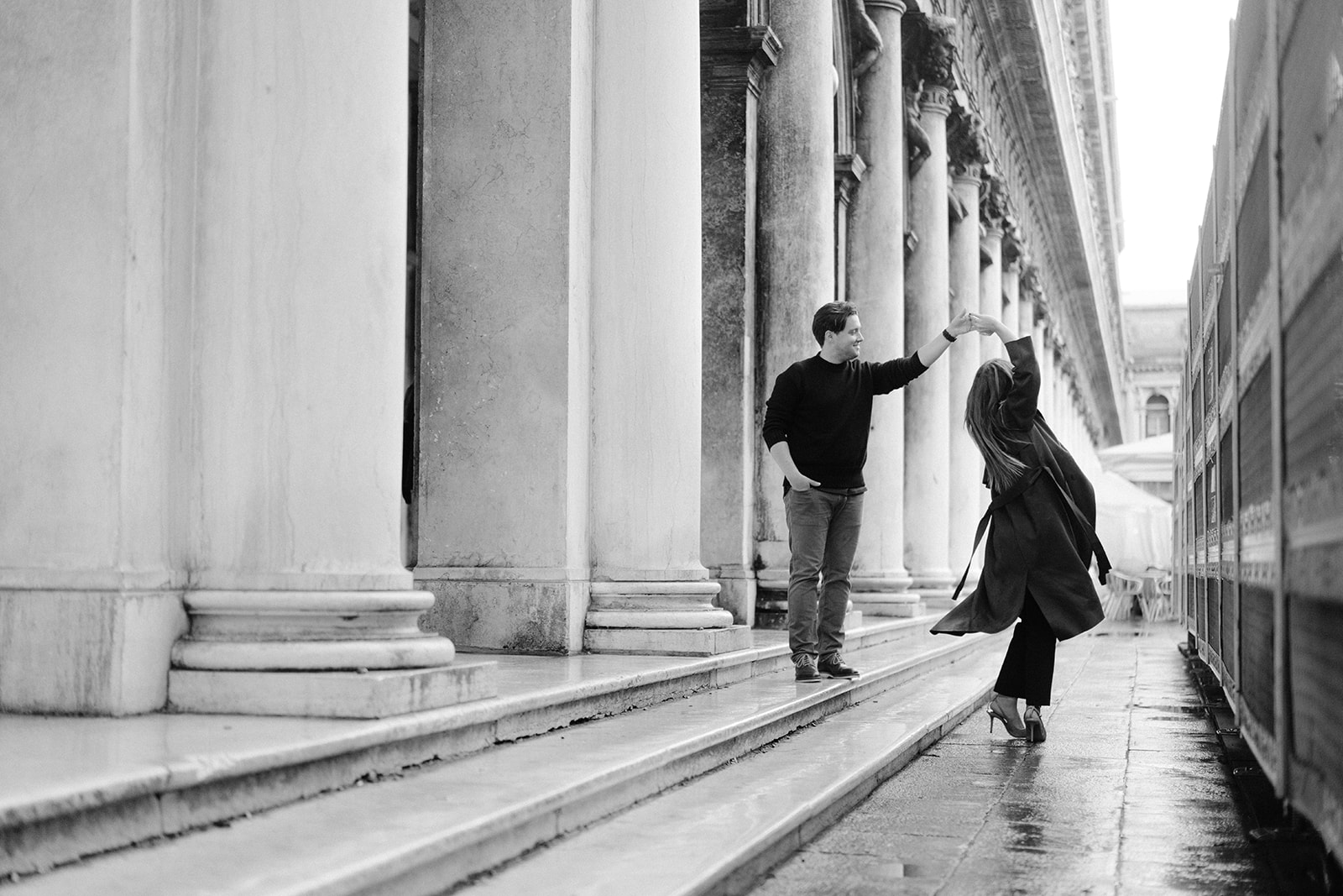 Venice engagement session with overcast light