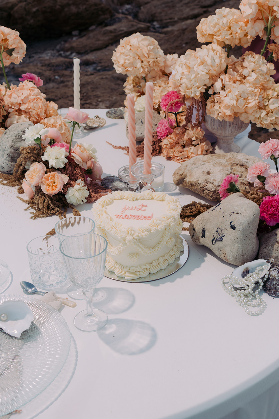 Organic floral with cake wedding styling Costa Blanca